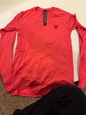 Lululemon Disney Coral-Red Long Sleeve Performance Top